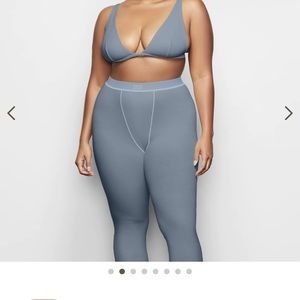 Skims full set - ribbed leggings, ribbed boxers, and ribbed tank top